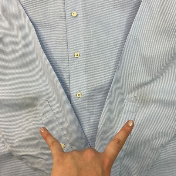 Brooks Brothers Dress Shirt Mens 16 Striped Cotton Regent Non Iron Cotton Button - Picture 6 of 16